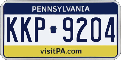 PA license plate KKP9204