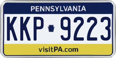 PA license plate KKP9223