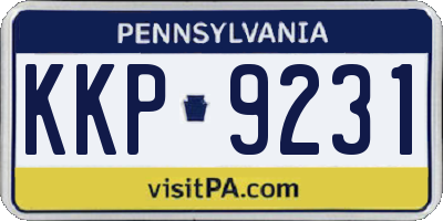 PA license plate KKP9231