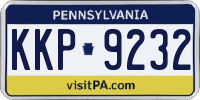 PA license plate KKP9232