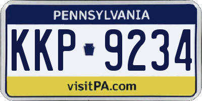 PA license plate KKP9234