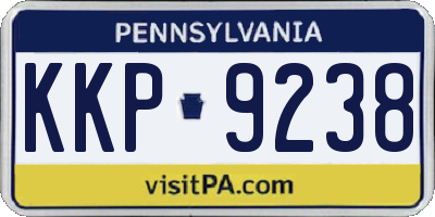 PA license plate KKP9238