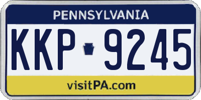 PA license plate KKP9245