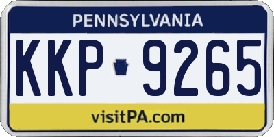 PA license plate KKP9265