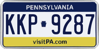 PA license plate KKP9287