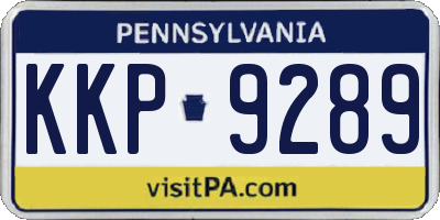 PA license plate KKP9289