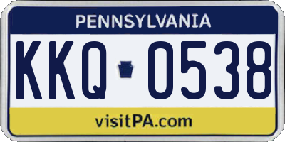 PA license plate KKQ0538