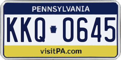 PA license plate KKQ0645