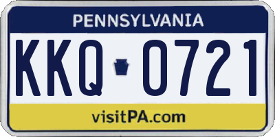 PA license plate KKQ0721