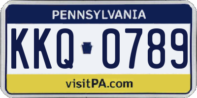 PA license plate KKQ0789