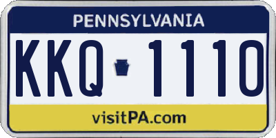 PA license plate KKQ1110