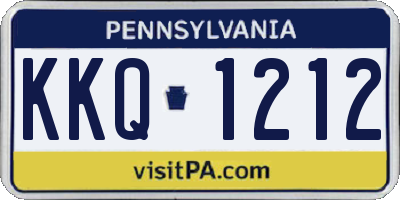 PA license plate KKQ1212