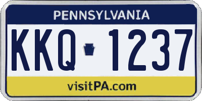 PA license plate KKQ1237