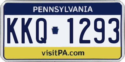 PA license plate KKQ1293