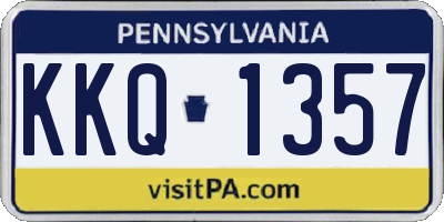 PA license plate KKQ1357