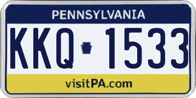 PA license plate KKQ1533