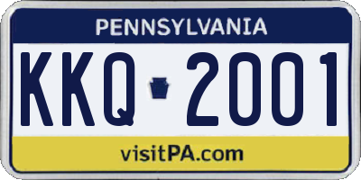PA license plate KKQ2001