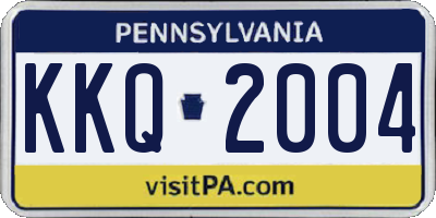 PA license plate KKQ2004