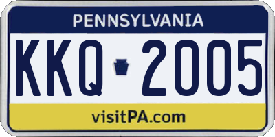 PA license plate KKQ2005