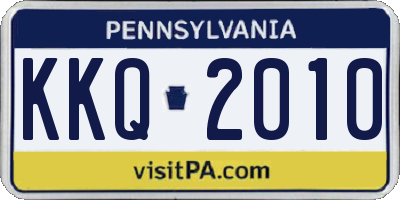 PA license plate KKQ2010
