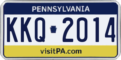 PA license plate KKQ2014