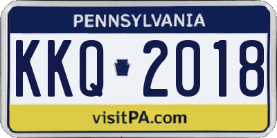 PA license plate KKQ2018