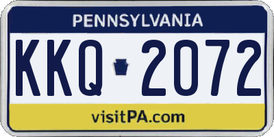 PA license plate KKQ2072