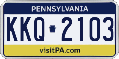 PA license plate KKQ2103