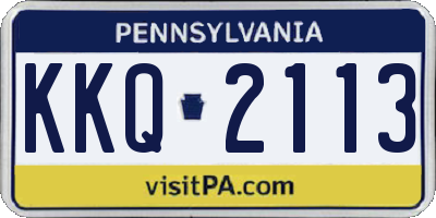PA license plate KKQ2113