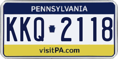 PA license plate KKQ2118