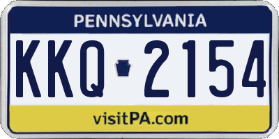 PA license plate KKQ2154