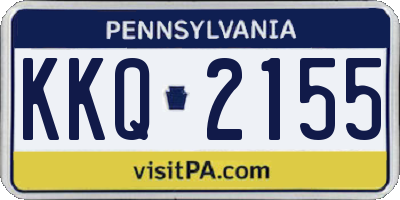 PA license plate KKQ2155