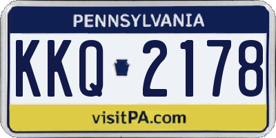 PA license plate KKQ2178