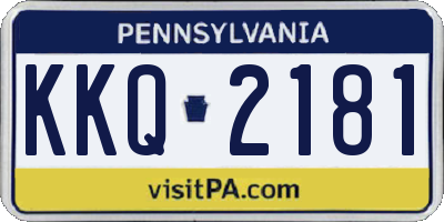 PA license plate KKQ2181