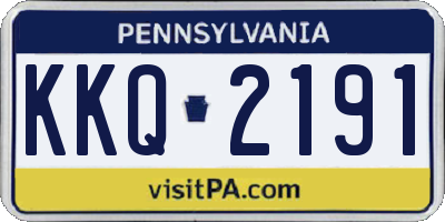 PA license plate KKQ2191
