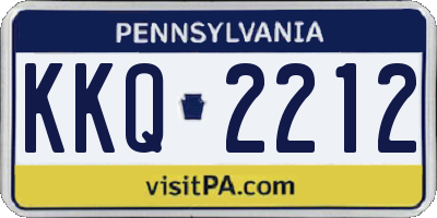 PA license plate KKQ2212