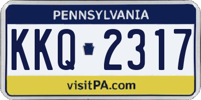 PA license plate KKQ2317