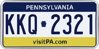 PA license plate KKQ2321