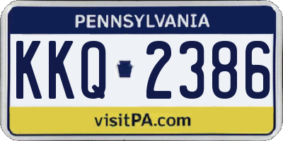 PA license plate KKQ2386