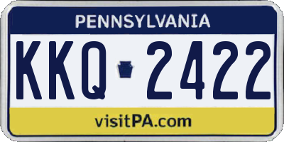 PA license plate KKQ2422