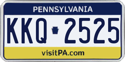 PA license plate KKQ2525