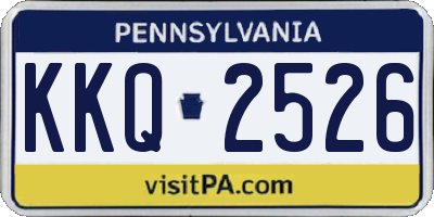 PA license plate KKQ2526