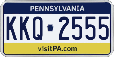 PA license plate KKQ2555