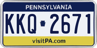 PA license plate KKQ2671