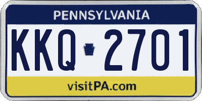 PA license plate KKQ2701