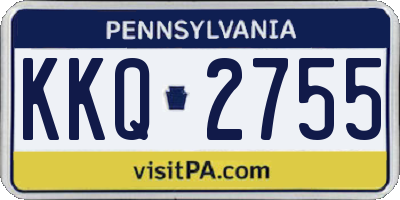 PA license plate KKQ2755
