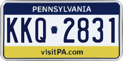 PA license plate KKQ2831
