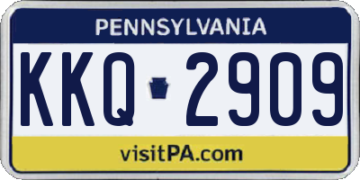 PA license plate KKQ2909