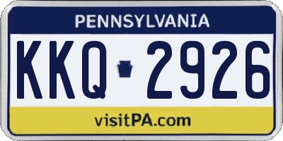 PA license plate KKQ2926