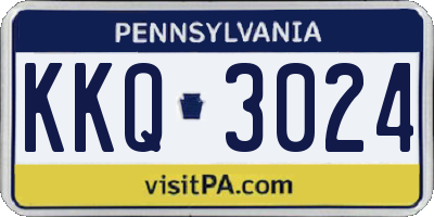 PA license plate KKQ3024